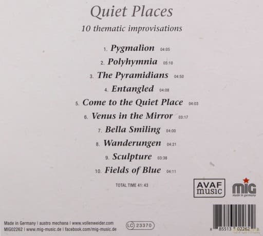 Andreas Vollenweider: Quiet Places (digipack)