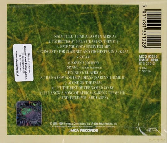 Out Of Africa soundtrack (Pożegnanie z Afryką)