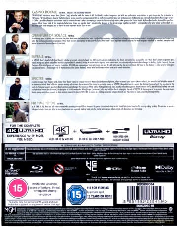 007 James Bond Daniel Craig: Casino Royale / Quantum of Solace / Skyfall / Spectre / Nie czas umierać