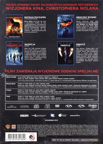 Christopher Nolan Kolekcja Reżyserska: Batman - Początek / Batman: Mroczny rycerz / Prestiż / Incepcja