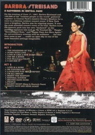 Barbra Streisand: A happening in Central Park