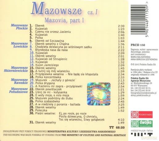 Muzyka Źródeł 1: Mazowsze 1 (digipack)