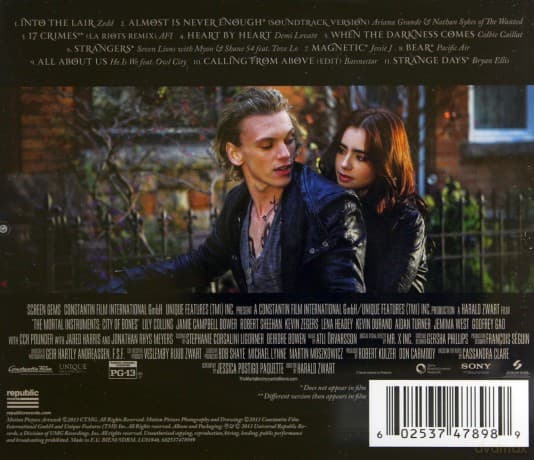 The Mortal Instruments: City Of Bones soundtrack (Dary Anioła: Miasto Kości)