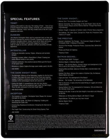 Batman - Początek / Prestiż / Mroczny Rycerz / Incepcja / Mroczny Rycerz powstaje / Interstellar / Dunkierka / Tenet