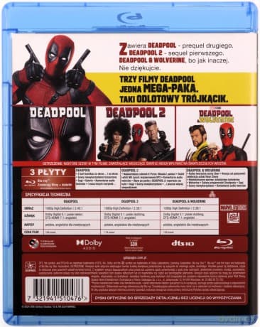Deadpool 1-3 Kolekcja 3 Filmów