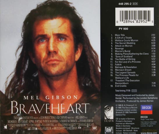 Braveheart soundtrack (James Horner/London Symphony Orchestra)