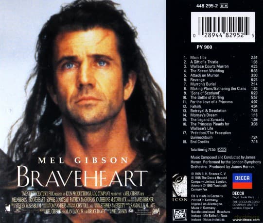 Braveheart soundtrack (James Horner/London Symphony Orchestra)
