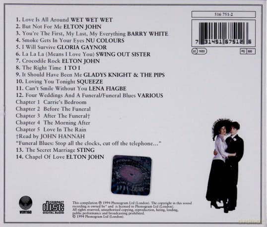 Four Weddings & A Funeral soundtrack (Cztery Wesela i Pogrzeb)