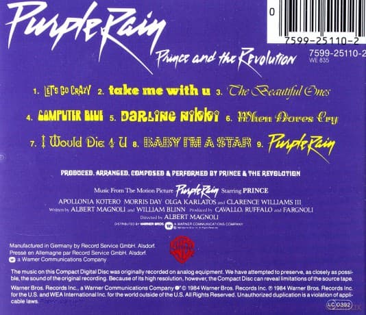 Purple Rain soundtrack (Purpurowy Deszcz) (Prince)