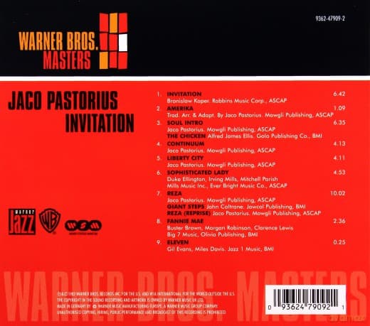 Jaco Pastorius: Invitation (digipack)