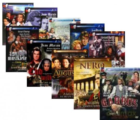Kolekcja filmu kostiumowego: Garbus /Neron: Władca imperium /Augustus: Pierwszy cesarz /Cud wilków /Trzej muszkieterowie /Tajemnice Paryża /Człowiek w żelaznej masce /Kawaler Króla (booklet)