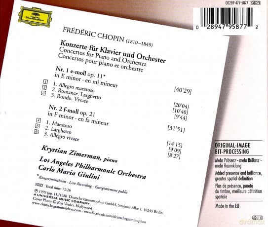 Krystian Zimerman: Chopin Piano Concertos 1 & 2 (Originals)