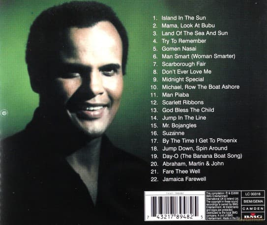 Harry Belafonte: The Best Of Diff. Artwork + Tracklisting