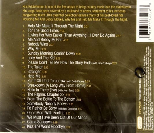 Kris Kristofferson: The Very Best Of Kris Kristofferson Change in Packaging & Artwork