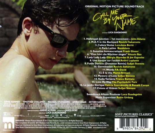 Call Me by Your Name soundtrack (Tamte dni, tamte noce)
