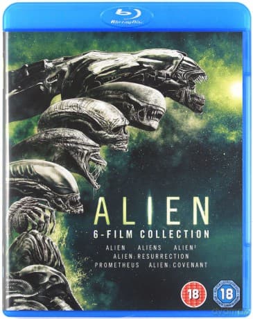 Alien 6 Films Collection: Alien / Aliens / Alien 3 / Alien: Resurrection / Prometheus / Alien Covenant (Obcy Kolekcja 6 Filmów: Obcy / Obcy - decydujące starcie / Obcy 3 / Obcy Przebudzenie / Prometeusz / Obcy: Przymierze)
