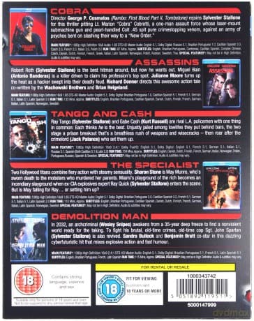 Sylvester Stallone Collection (Cobra / Zabójcy / Tango i Cash / Specjalista / Człowiek demolka)