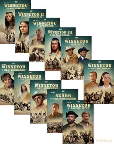 Winnetou Kolekcja: Złoto Apaczów / Ostatni Renegaci / Ostatnia Walka / Apanaczi / Król Nafty / Old Firehand / Old Shatterhand / Old Surehand / Skarb w Srebrnym Jeziorze / W dolinie Sępów / W Dolinie Śmierci Pakiet