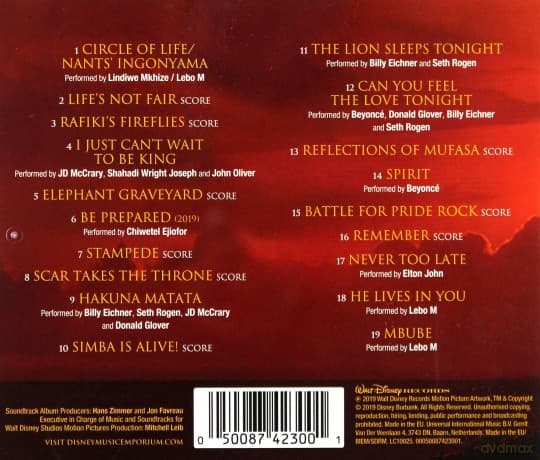 The Lion King soundtrack (Król Lew) (Disney)