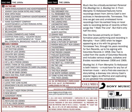 Johnny Cash: Bootleg vol. 2: From Memphis To Hollywood