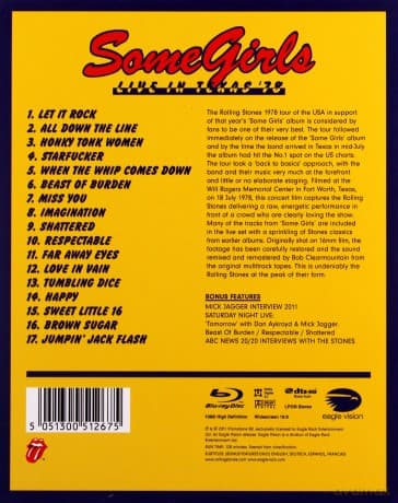 The Rolling Stones: Some Girls. Live Intexas