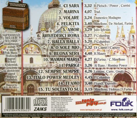 Najpiękniejsze włoskie melodie na akordeonie